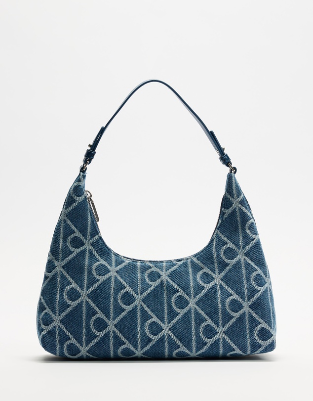 Calvin Klein - Emblem Aop Denim Shoulder Bag