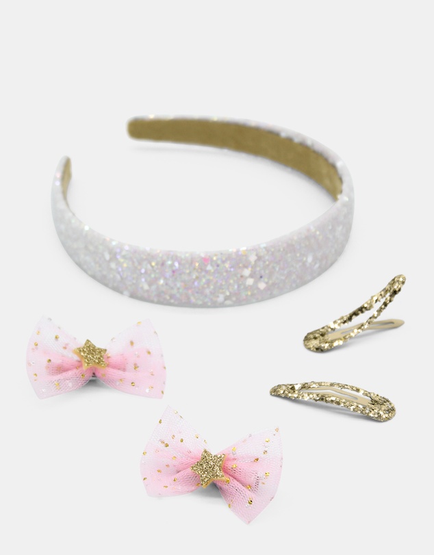 Morgan & Taylor - Noel Kids Clip Set in Sparkling Pink and Gold