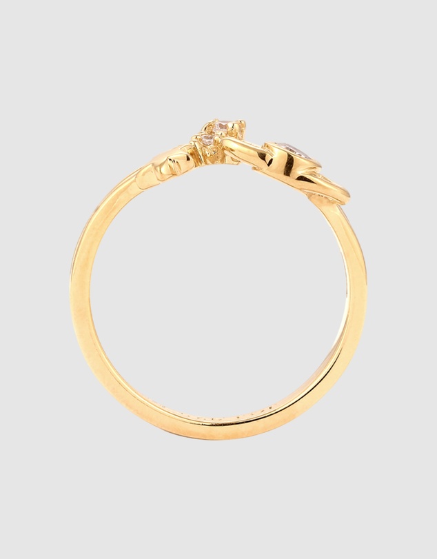 Elli Jewelry - Ring Zirconia Moon 925 Sterling Silver Gold-Plated