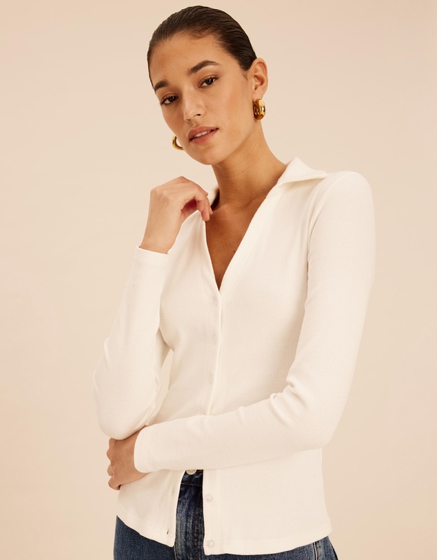 AERE - Tess Button Through Top