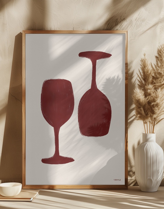 Olive et Oriel - Wine Time by Tara Royle Art Print