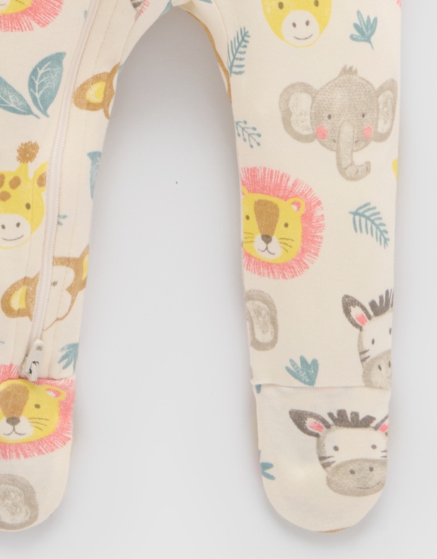 Purebaby - 2 Pack Basics Printed Zip Growsuit -Kids-Babies