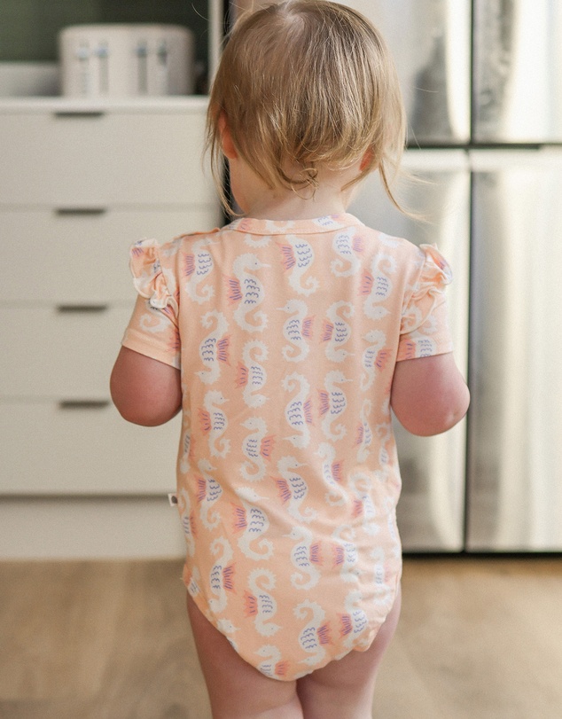 Kynd Baby - Frill Short Sleeve Bodysuit in Seahorse