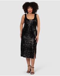 Pink Dusk by Curve Project - Desired Midi Sequin Dress
