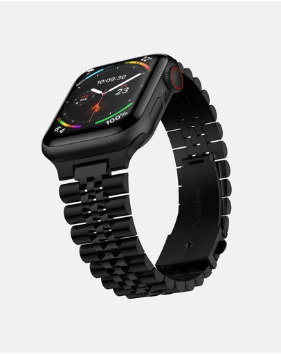 Friendie - Stainless Steel Link Bracelet Band - The Perth - Apple Watch Compatible