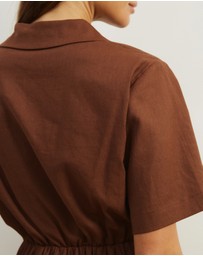 Atmos&Here - Remi Linen Blend Mini Shirt Dress