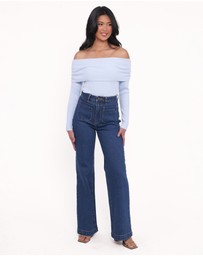 Petal & Pup - Junia Tie Back Knit Top - Pale Blue