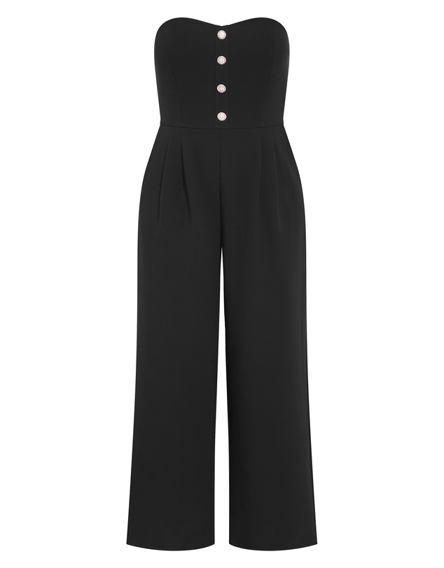 City Chic - Plus size Alexi Strapless Jumpsuit - black
