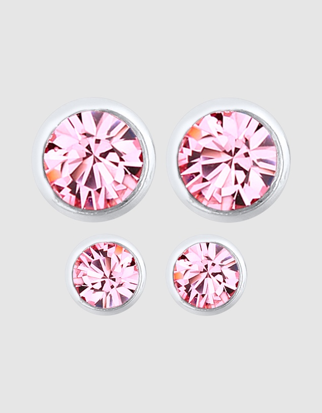 Elli Jewelry - Earrings Set Crystal 925 Sterling Silver