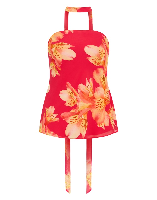 City Chic - Soiree Print Frill Detail Top