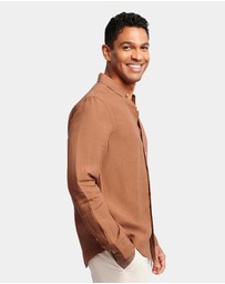 Brooksfield - Plain Linen Casual Shirt