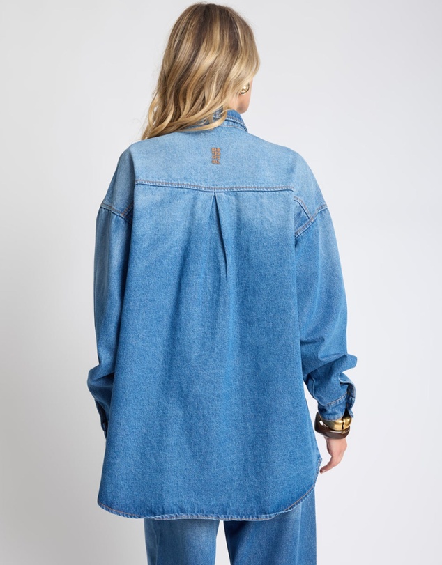 ONE TEASPOON - Oversized Denim Shirt - Pacifica Blue