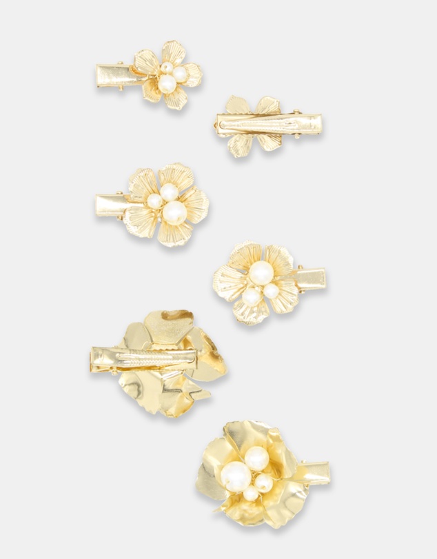 Morgan & Taylor - Bloom Hair Clip Set in Gold