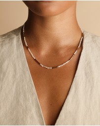 Astrid & Miyu - Pearl and Molten 18ct Gold Plated Necklace