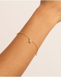 By Charlotte - Gold Live in Peace Bracelet