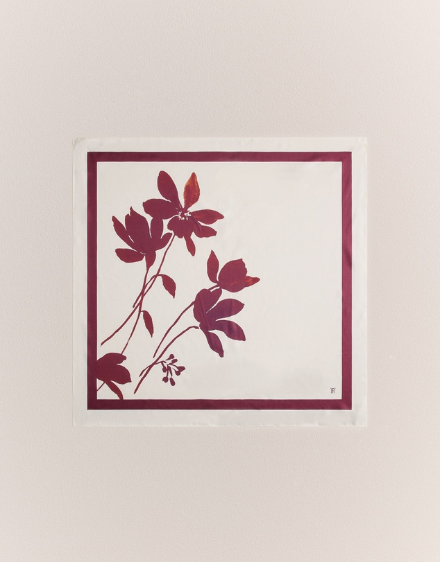 Trenery - Wren Floral Silk Scarf in White