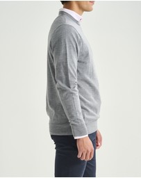 3 Wise Men - 3 Wise Men Driver Crew Neck Merino Knit - Grey Marle