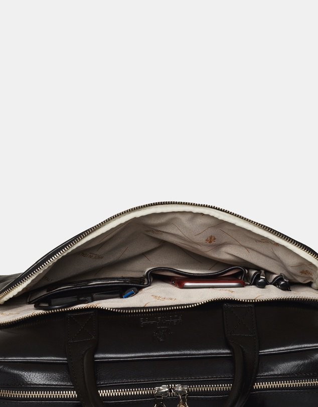 Republic of Florence - Pretoria Black Leather Laptop Briefcase