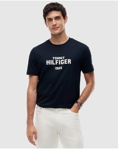 Tommy Hilfiger - Contrast Logo Crew Neck Jersey T-Shirt