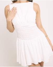 Subtitled - Maeve Shirred Backless Mini Dress