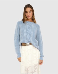 Belle & Bloom - Hudson Street Cable Garment Dyed Sweater