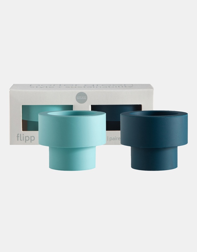 porter green - flipp sml silicone unbreakable candle holder set
