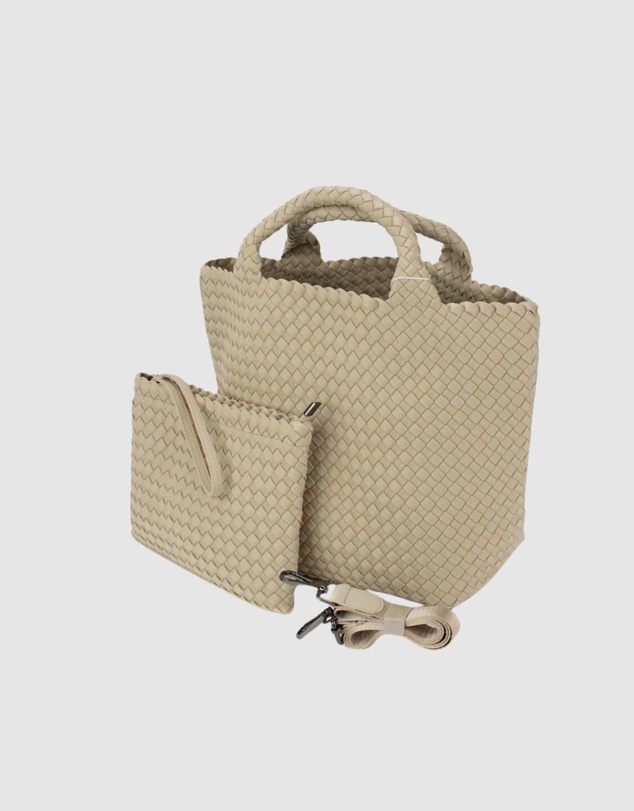 Chuchka - Woven Neoprene Shoulder Tote - Beige
