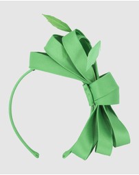 Max Alexander - Large Green Satin Bow Racing Fascinator