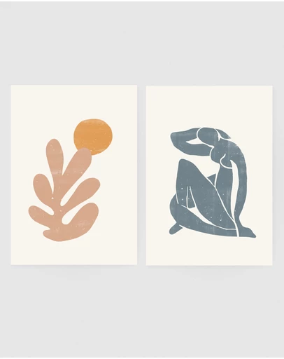 Inka Arthouse - Orange Coral Set of 2 by Henri Matisse Art Print