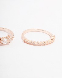 Lovisa - Rose Gold Plated Fine Marquise Stacking Ring 3-Pack