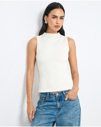 AERE - High Neck Textured Jersey Top