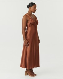 Third Form - Satin Gather Bra Bias Slip Dress