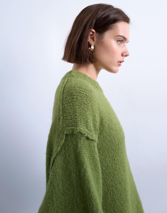 TOPSHOP - Knitted Wool Blend Fluffy Exposed Seam Easy Jumper