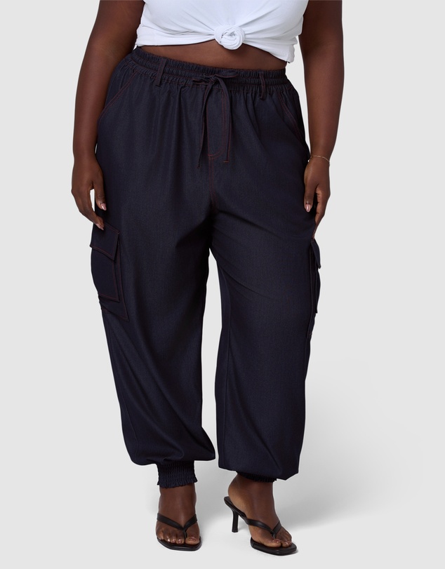 Indigo Tonic - Kaia Luxe Chambray Cargo Pant