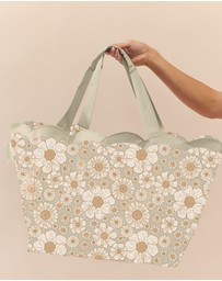 Sky Gazer - Scalloped Edge Beach Bag- Casuarina