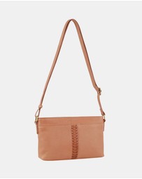 Pierre Cardin - Pierre Cardin Leather Woven Design Crossbody Bag
