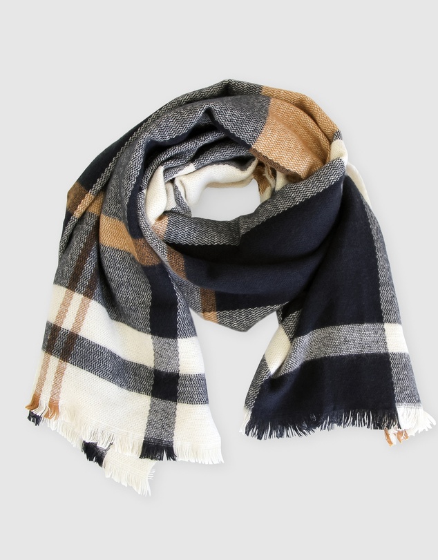 Belle & Bloom - Staten Island Plaid Scarf - Navy