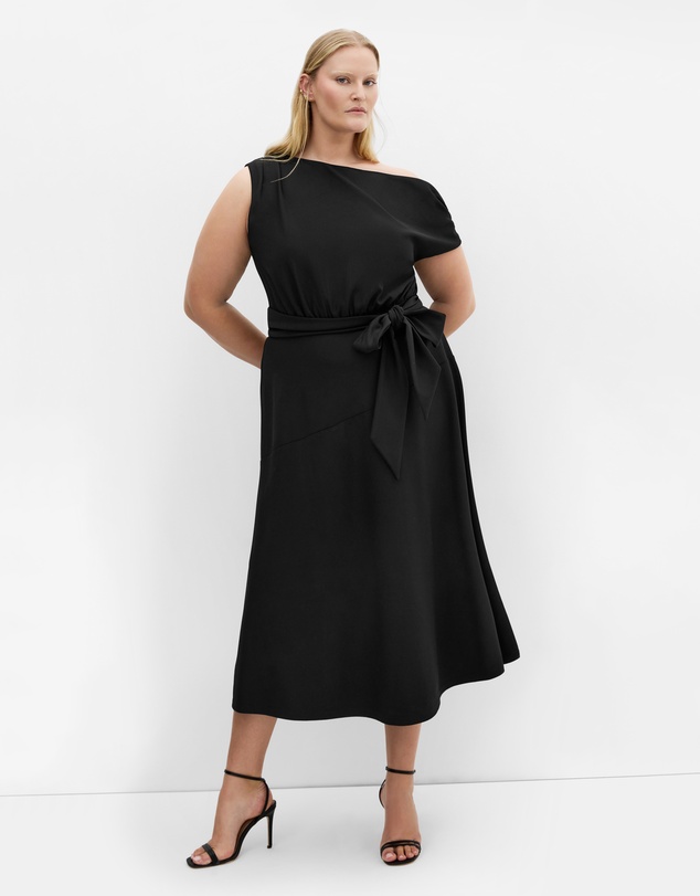 City Chic - Plus size Kate Off Shoulder Midi Dress - black