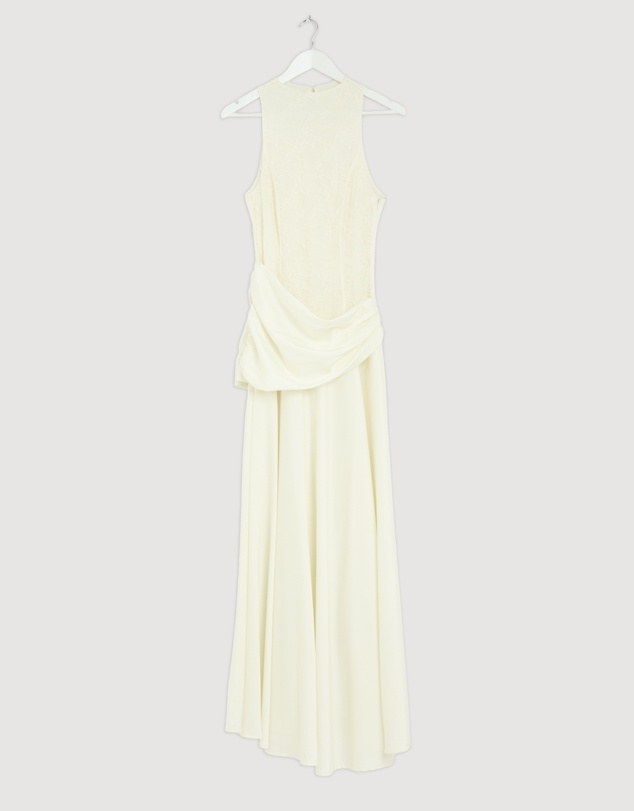 Revibe - Repaired CHANCERY Layla High Neck Lace Panelled Maxi Dress - AU 10