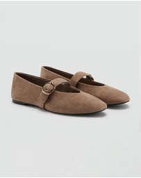 M.N.G - Suede Leather Ballet Flats