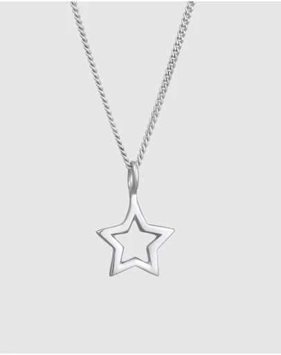 Elli Jewelry - Open Star Pendant Necklace in 925 Silver