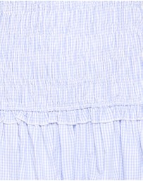Petal & Pup - Kaelyn Gather Mini Dress - Blue Gingham