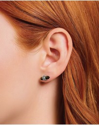 THOMAS SABO - Crystal Single Ear Stud with Golden Blue Tiger's Eye