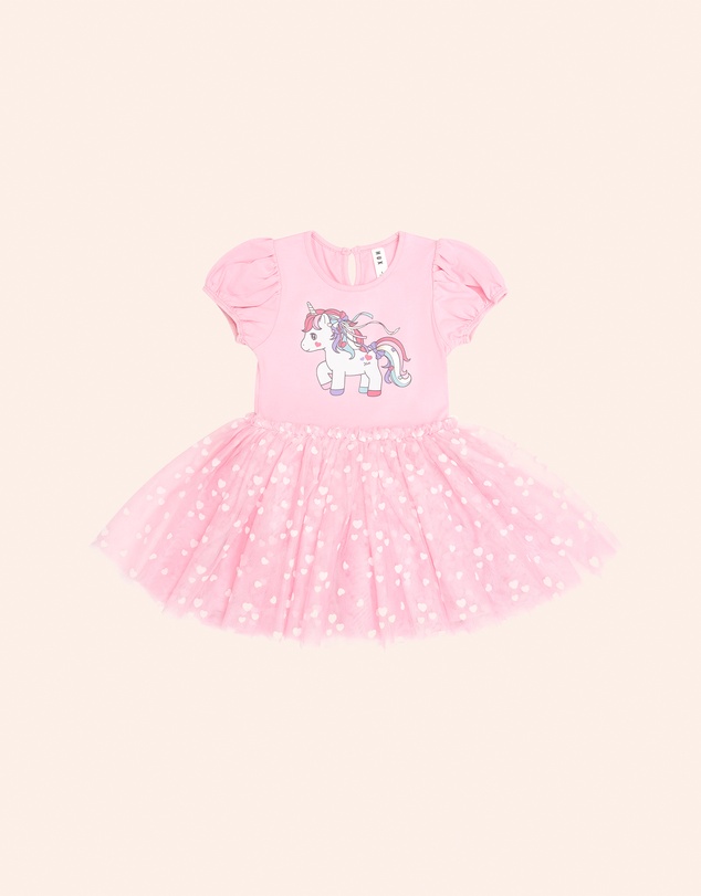 Huxbaby - Magical Unicorn Puff Sleeve Tulle Dress - Babies-Teens