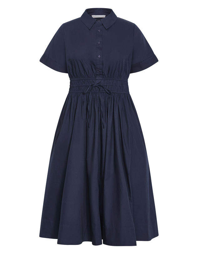 City Chic - Plus size Lana Midi Shirt Dress - navy