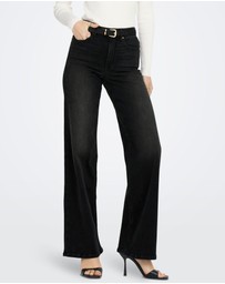ONLY - Madison Blush High Waisted Stretch Wide Denim Jeans