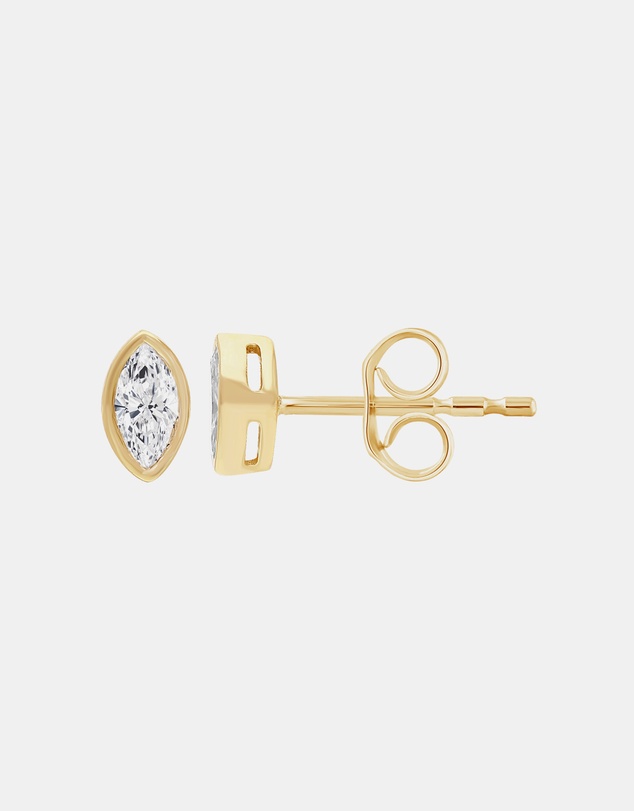 Zoe Olivia - 9K Gold Marquise Lab Grown Diamond Studs