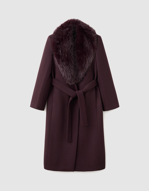 M.N.G - Manteco Wool Coat With Fur Collar