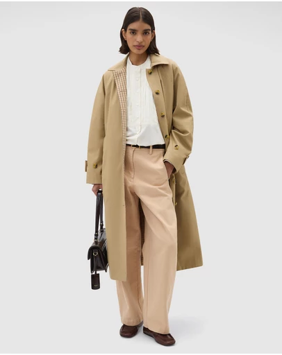 Oroton - Reversible Check Mac Coat