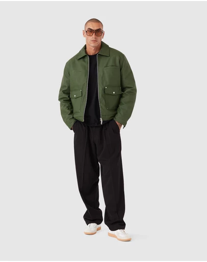 Zanerobe - Faux Leather Aviator Jacket Forest